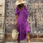 Cazual™: Boho V-Ausschnitt Kleid mit Puffärmeln