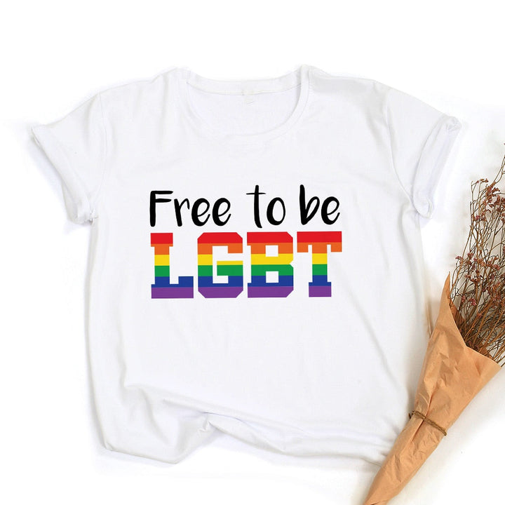 Peace Love Equality Regenboog Grafische T-Shirt | LGBT Trots Retro Zomertop