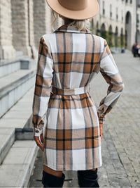 Kariertes gestreiftes Hemdblusenkleid mit langen Ärmeln | Casual | Lockere Passform