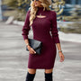 Elegantes Geripptes Strick-Minikleid | Winter Hollow Out Slim Fit