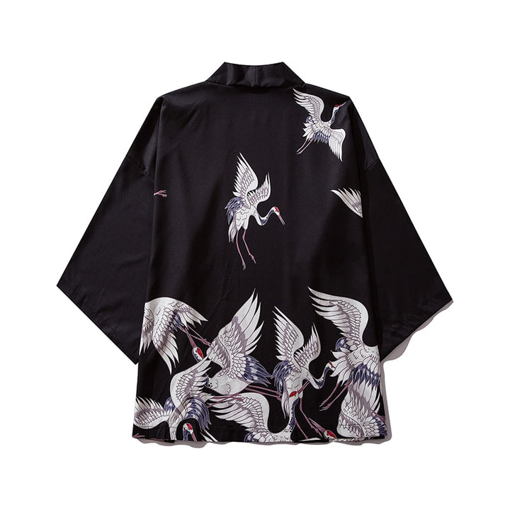 Japanese Wave Carp Print Coat Traditional