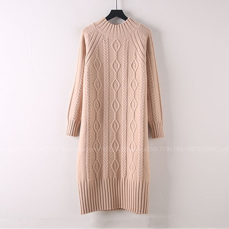 Gestricktes Samtpulloverkleid