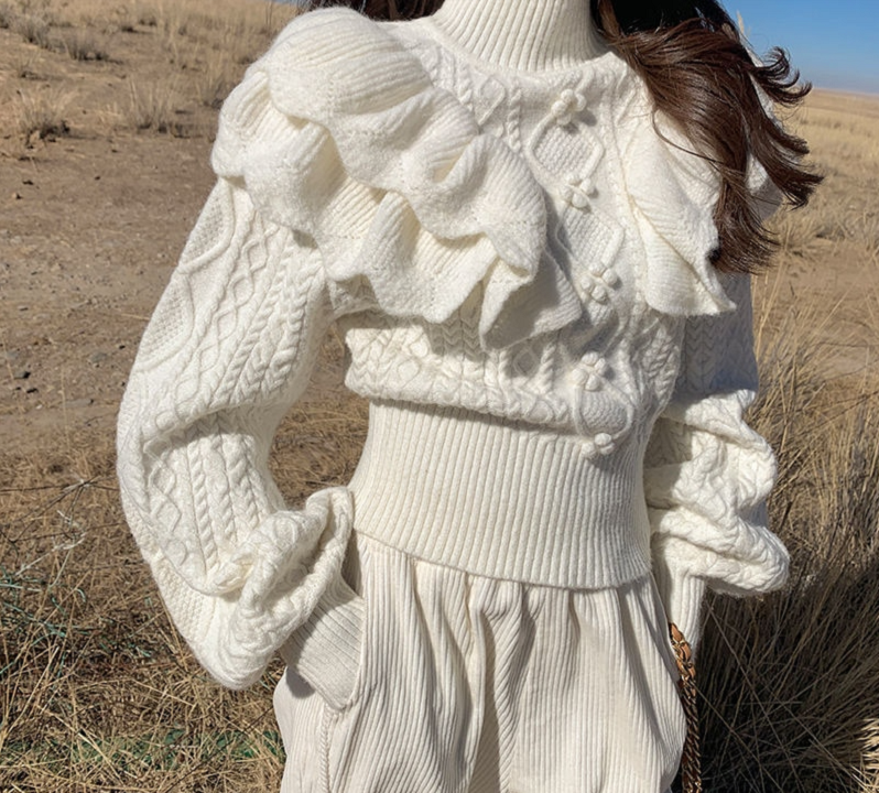 Floral White Knitted Sweater™|Blumiger weißer Strickpullover™