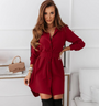 Elegantes Enganliegendes Mini Kleid | Lange Ärmel Cardigan Einreihig Knöpfe Stil