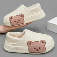 Cartoon Cotton Slippers Thick Flat Sole