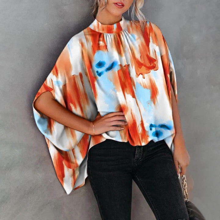 Elegante Loszittende Blouse met Vleermuismouwen voor de Zomer | Casual Mode Streetwear Top