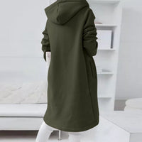 Mid-length coat with hood