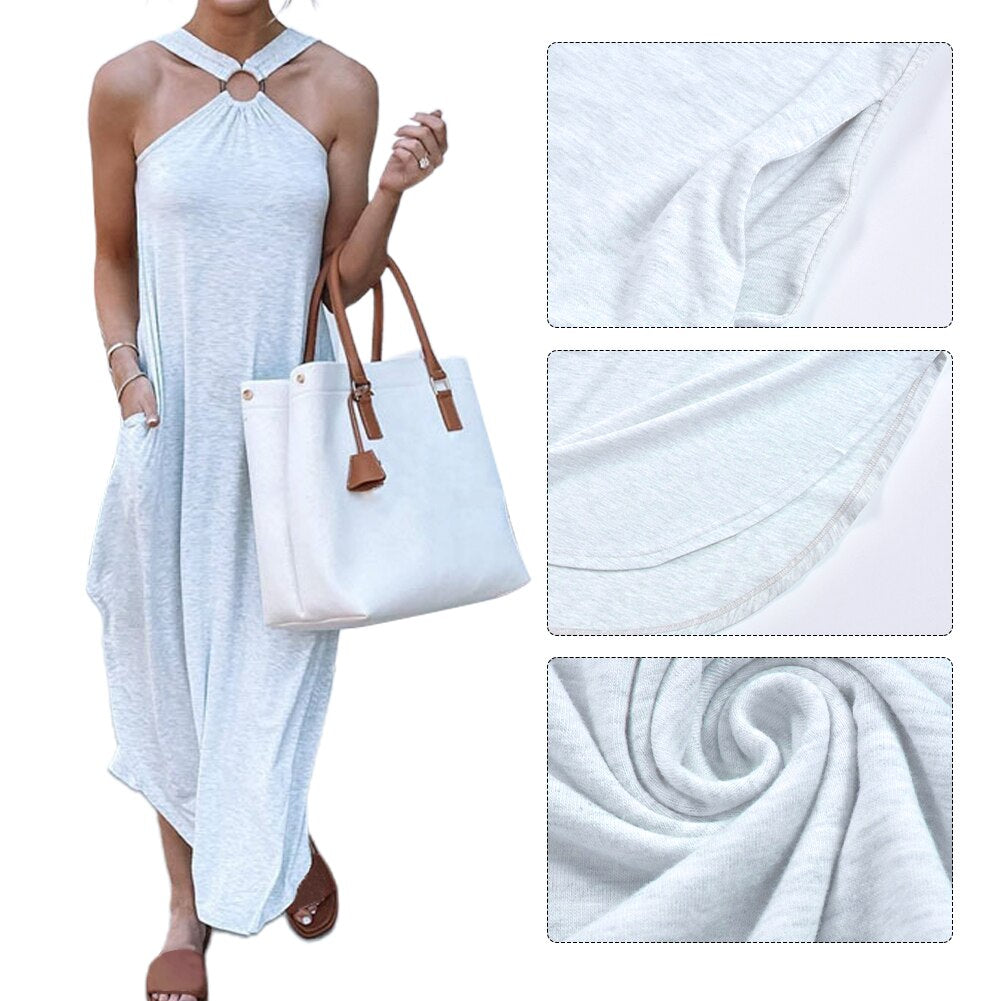 Miami Sunshine Maxi Dress | Halter Zomer Jurk