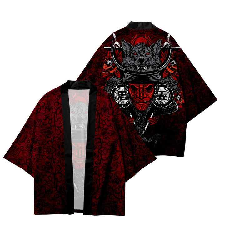 Japanese Wave Carp Print Coat Traditional