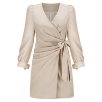 Sexy V-Hals Lange Mouw Jurk | Herfst/Winter Stijlvolle Damesmode