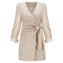 Sexy V-Ausschnitt Langarm Kleid | Herbst/Winter Stilvolle Damenmode
