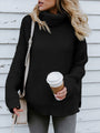 RosaShirt I Oversized Rollkragenpullover für Damen