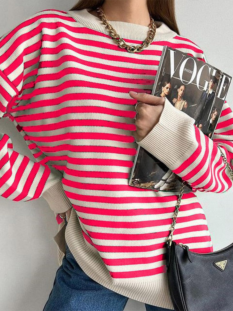 StripeSweater™: Sweater Voor Dames