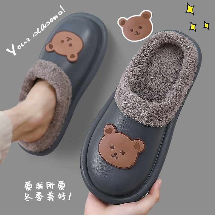 Cartoon Cotton Slippers Thick Flat Sole