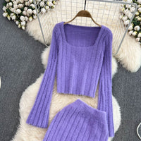 Stylish Knitted Two-Piece Set | Soft Sweater & Bodycon Skirt