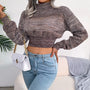 MelodysPullover I Crop-Top-Pullover mit langen Ärmeln für Damen