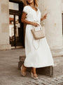 Sommer-Midikleid mit hoher Taille | Schlankes Kleid mit Ausschnitten für Partys | Legere lockere Passform