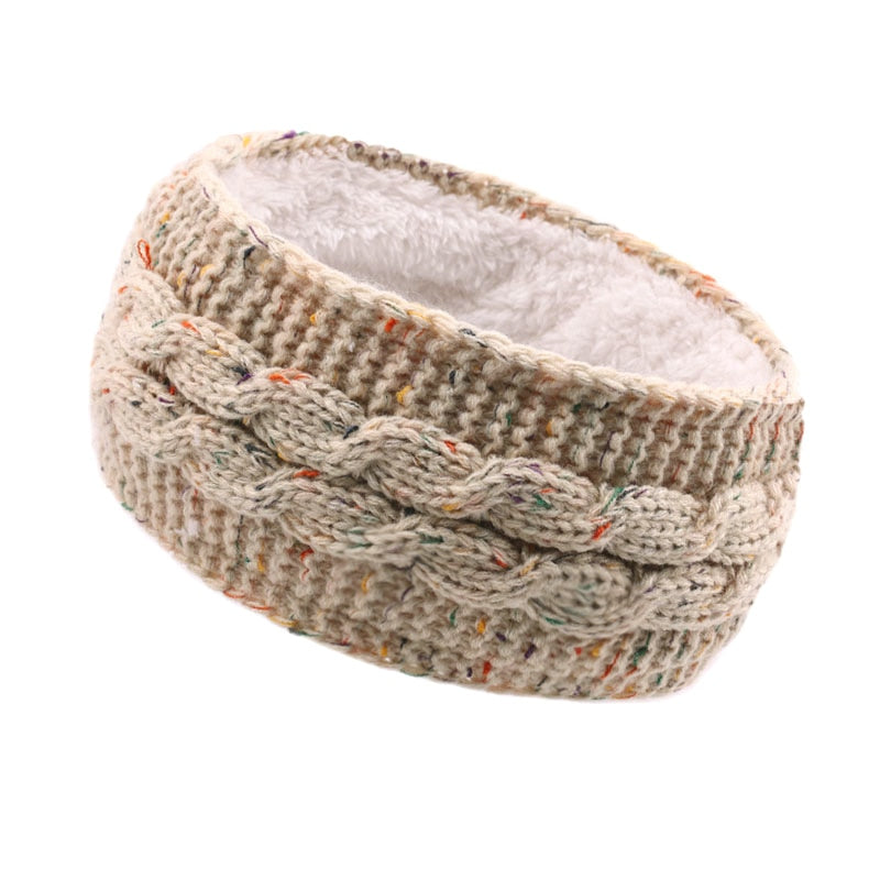 Stylish knitted wool headband