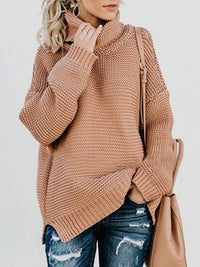 RosaShirt I Oversized Rollkragenpullover für Damen