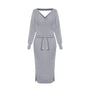 Elegantes gestricktes V-Ausschnitt Kleid | Slim Fit Wollmode