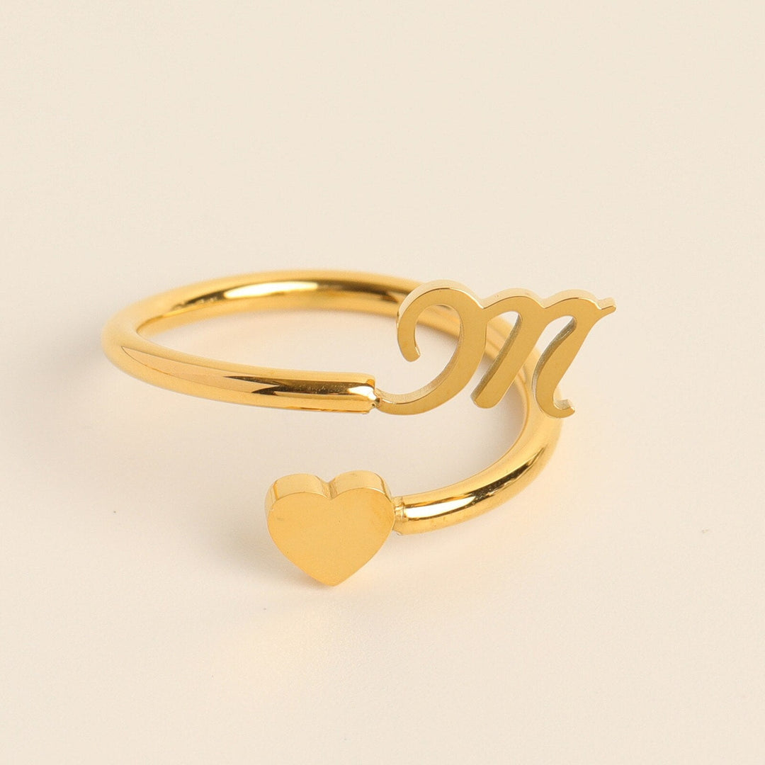 Initial Heart Ring | Letter Ring