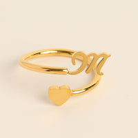 Initial Heart Ring | Letter Ring