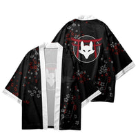 Japanese Wave Carp Print Coat Traditional