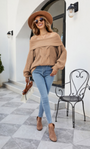CarlysShirt I Schulterfreier Pullover Für Damen