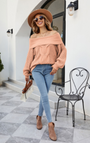 CarlysShirt I Schulterfreier Pullover Für Damen