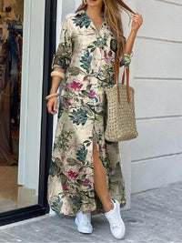 Boho Maxi Dress with Long Sleeves for Women | Casual Spring Autumn Shirt Dress