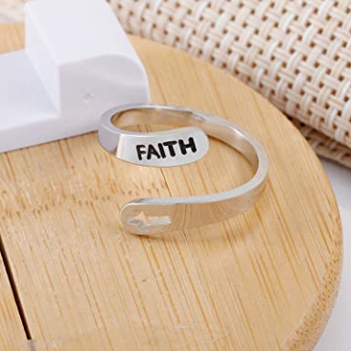 Adjustable "Faith" Ring