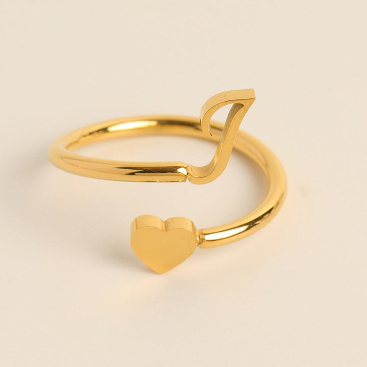 Initial Heart Ring | Letter Ring