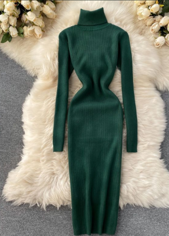 Elegante Mouwloze Coltrui Bodycon Jurk | Slanke Pasvorm Party Clubwear