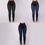 Doppelreihige Skinny-Jeans mit hoher Taille