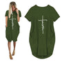 Faith Kleider | 3D Buchstabenprint lockeres Partykleid mit Taschen