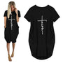 Faith Kleider | 3D Buchstabenprint lockeres Partykleid mit Taschen