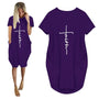 Faith Kleider | 3D Buchstabenprint lockeres Partykleid mit Taschen