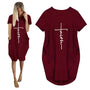 Faith Kleider | 3D Buchstabenprint lockeres Partykleid mit Taschen