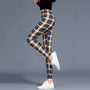 Damen Fitness-Leggings mit Printmuster | figurformende Push-Up Hose mit elastischem Bund