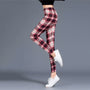 Damen Fitness-Leggings mit Printmuster | figurformende Push-Up Hose mit elastischem Bund