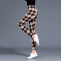 Damen Fitness-Leggings mit Printmuster | figurformende Push-Up Hose mit elastischem Bund