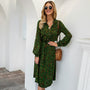 Elegancy™: Langärmeliges Kleid mit Leopardenmuster