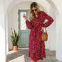 Elegancy™: Langärmeliges Kleid mit Leopardenmuster