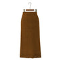 Plus Size Herbst Winter Gestrickter A-Linien Rock | Elastischer Taillen Schlitz Design