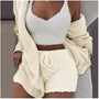 Fluffy Pyjama-Set für Frauen | 3-teiliges Winter-Loungewear