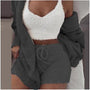 Fluffy Pyjama-Set für Frauen | 3-teiliges Winter-Loungewear
