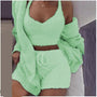 Fluffy Pyjama-Set für Frauen | 3-teiliges Winter-Loungewear